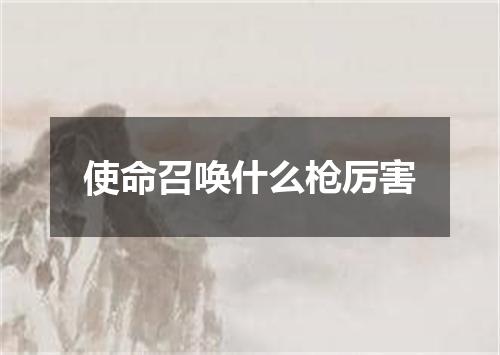 使命召唤什么枪厉害