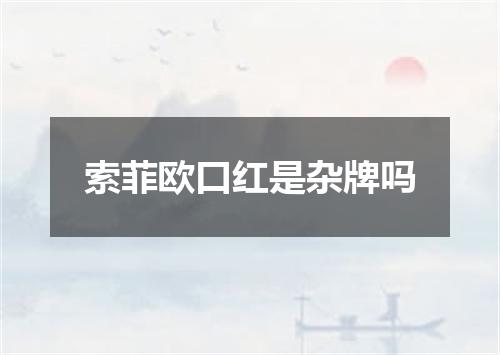 索菲欧口红是杂牌吗