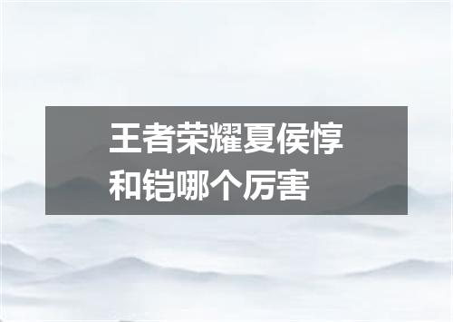 王者荣耀夏侯惇和铠哪个厉害