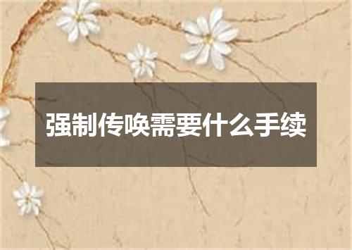 强制传唤需要什么手续