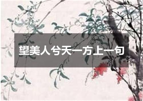 望美人兮天一方上一句