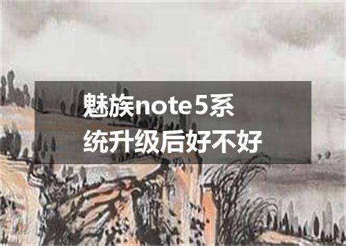 魅族note5系统升级后好不好