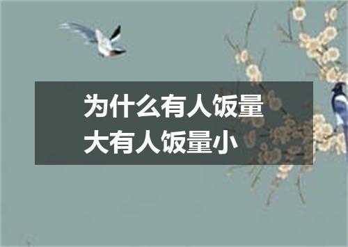 为什么有人饭量大有人饭量小