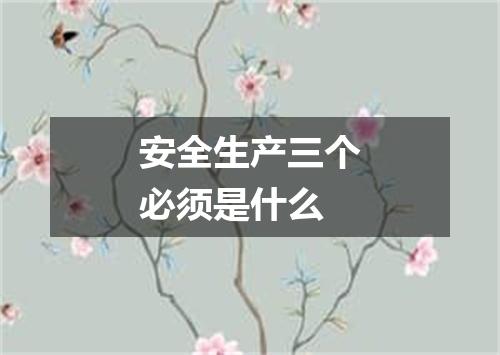 安全生产三个必须是什么