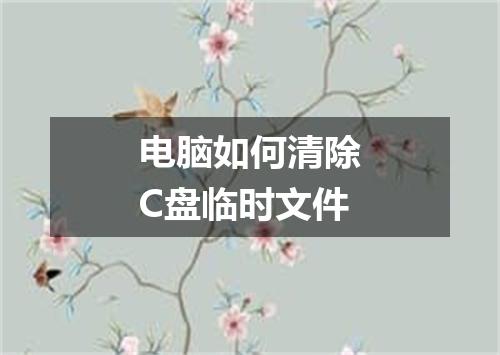 电脑如何清除C盘临时文件