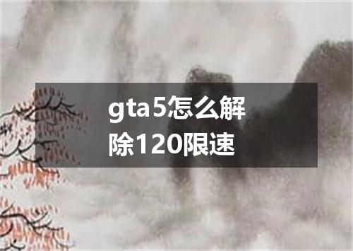 gta5怎么解除120限速