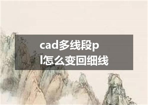 cad多线段pl怎么变回细线