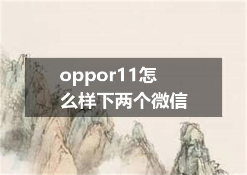 oppor11怎么样下两个微信