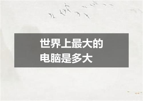 世界上最大的电脑是多大