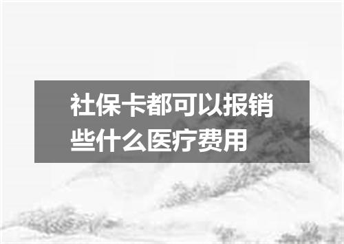 社保卡都可以报销些什么医疗费用