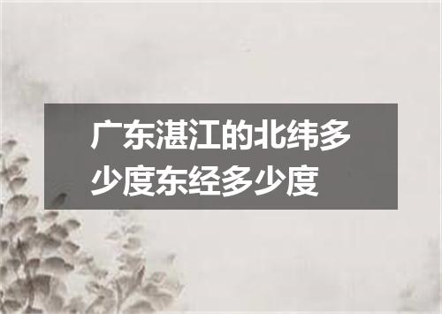 广东湛江的北纬多少度东经多少度