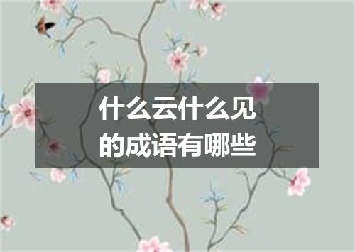 什么云什么见的成语有哪些