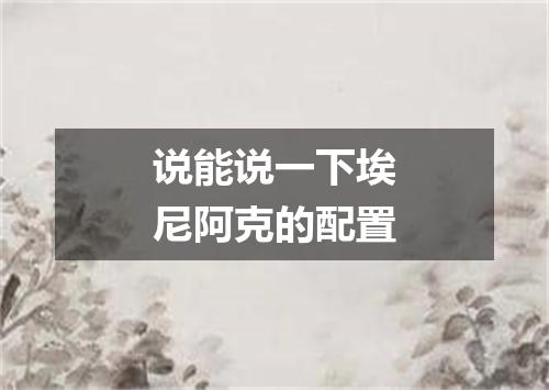 说能说一下埃尼阿克的配置