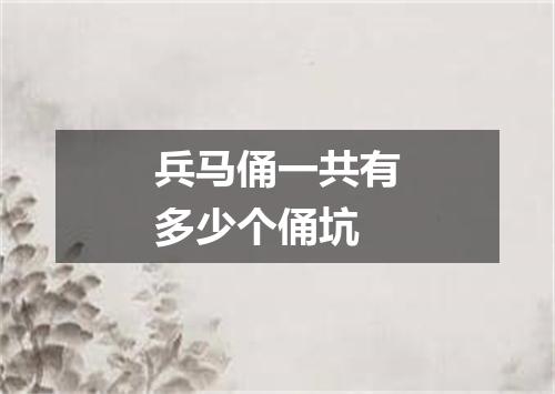 兵马俑一共有多少个俑坑