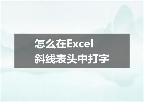 怎么在Excel斜线表头中打字