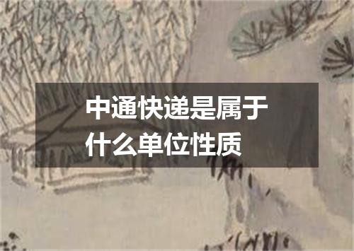 中通快递是属于什么单位性质