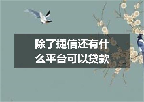 除了捷信还有什么平台可以贷款