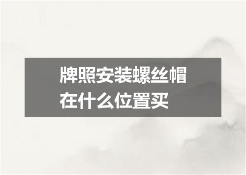 牌照安装螺丝帽在什么位置买