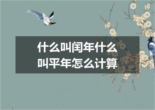 什么叫闰年什么叫平年怎么计算