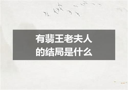 有翡王老夫人的结局是什么