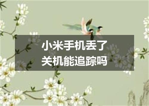 小米手机丢了关机能追踪吗