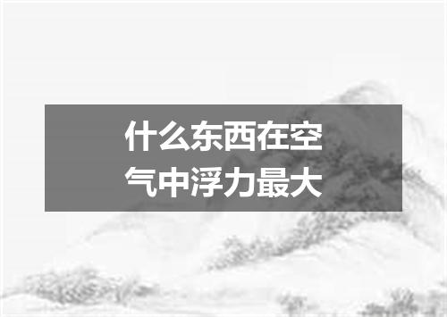 什么东西在空气中浮力最大