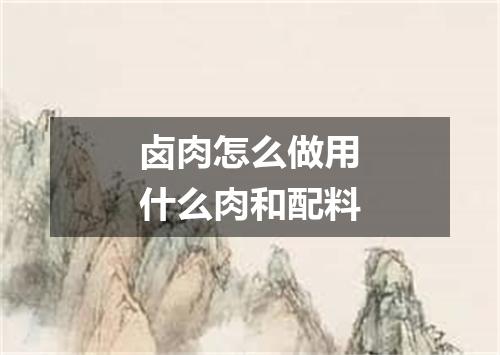 卤肉怎么做用什么肉和配料