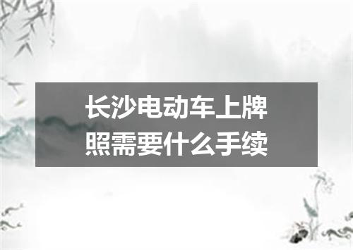 长沙电动车上牌照需要什么手续
