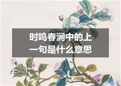 时鸣春涧中的上一句是什么意思