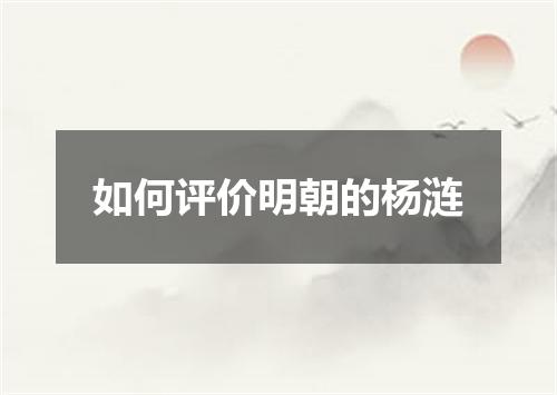 如何评价明朝的杨涟