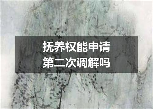 抚养权能申请第二次调解吗