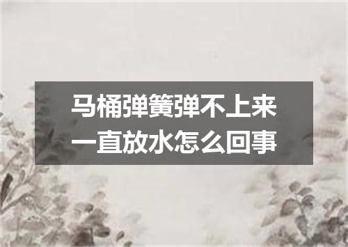 马桶弹簧弹不上来一直放水怎么回事