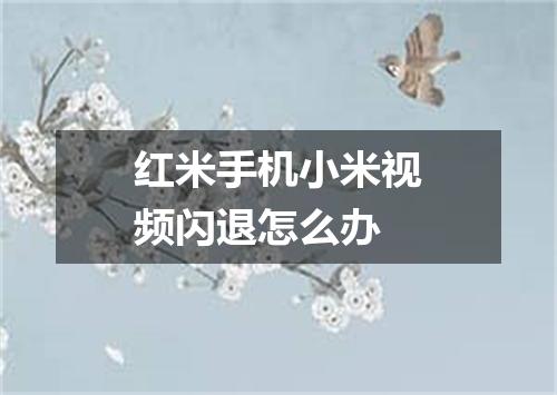 红米手机小米视频闪退怎么办