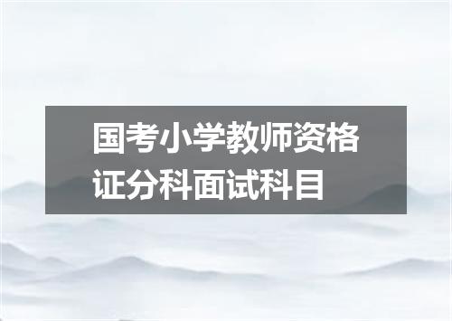 国考小学教师资格证分科面试科目