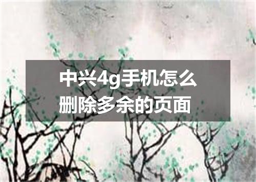 中兴4g手机怎么删除多余的页面