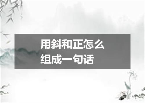 用斜和正怎么组成一句话
