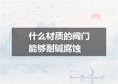 什么材质的阀门能够耐碱腐蚀