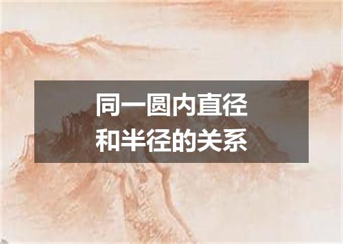 同一圆内直径和半径的关系