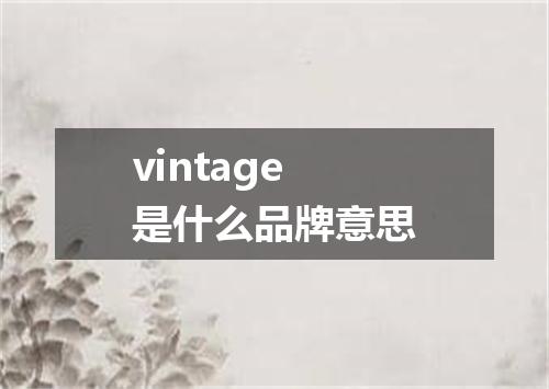vintage是什么品牌意思