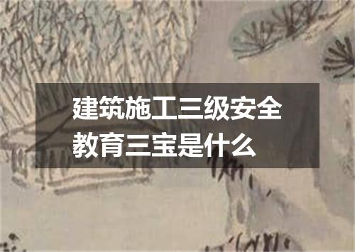 建筑施工三级安全教育三宝是什么