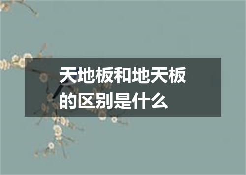 天地板和地天板的区别是什么