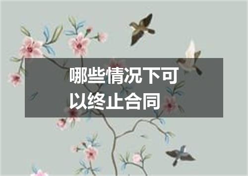 哪些情况下可以终止合同