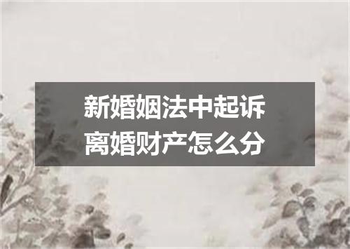 新婚姻法中起诉离婚财产怎么分