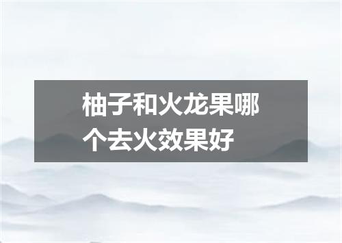 柚子和火龙果哪个去火效果好
