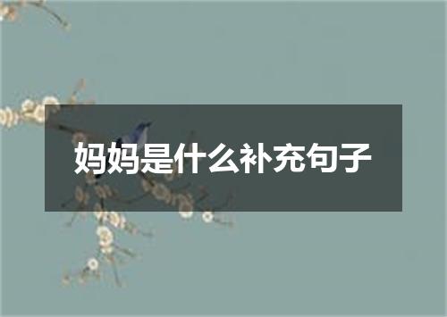 妈妈是什么补充句子