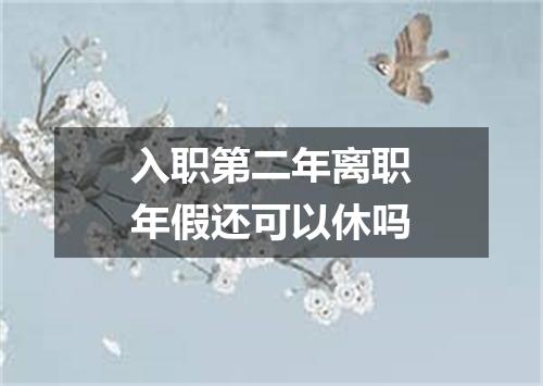入职第二年离职年假还可以休吗