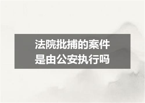 法院批捕的案件是由公安执行吗