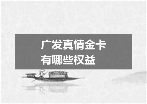 广发真情金卡有哪些权益