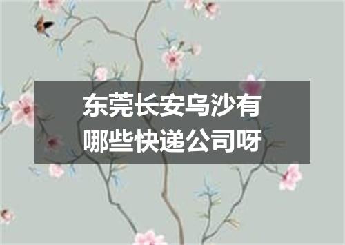 东莞长安乌沙有哪些快递公司呀