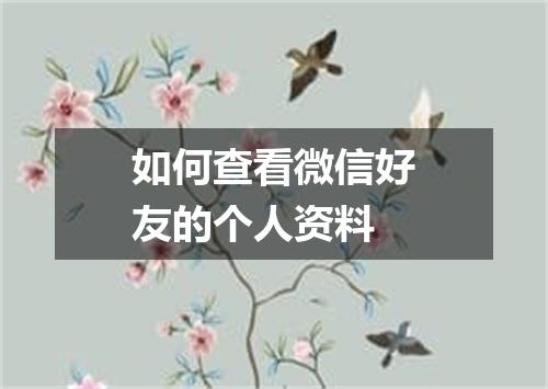 如何查看微信好友的个人资料